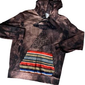 MISSLOOK Hard to Find Brown Hoodie with Unique Design: UFO